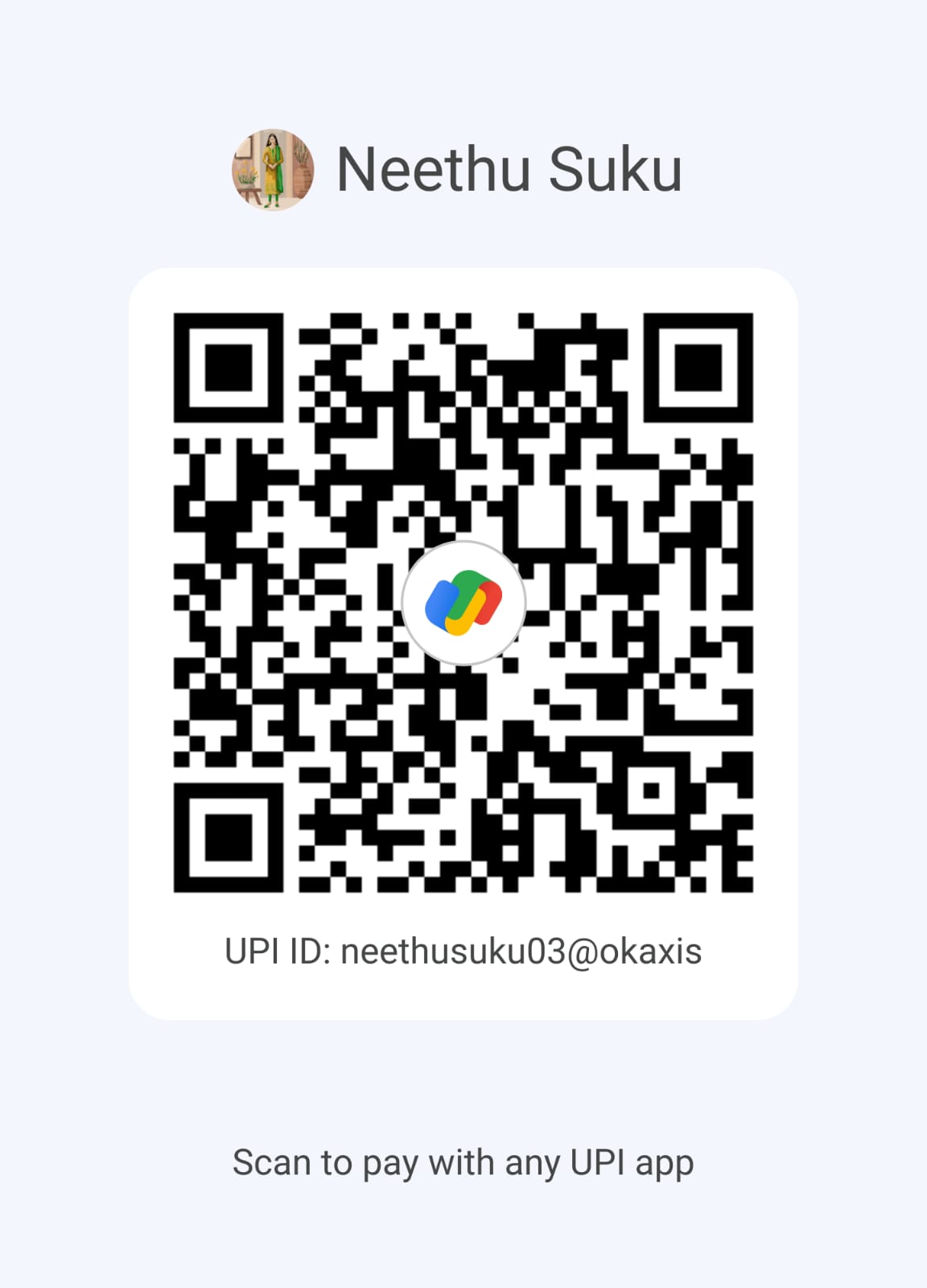 UPI QR for Neethu Suku, neethusuku03@okaxis